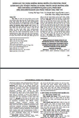Đánh giá tác dụng không mong muốn của phương pháp giảm đau gây tê mặt phẳng cơ răng trước dưới hướng dẫn siêu âm bằng levobupivacain 0,25% phối hợp 4mg dexamethasone sau phẫu thuật ung thư vú