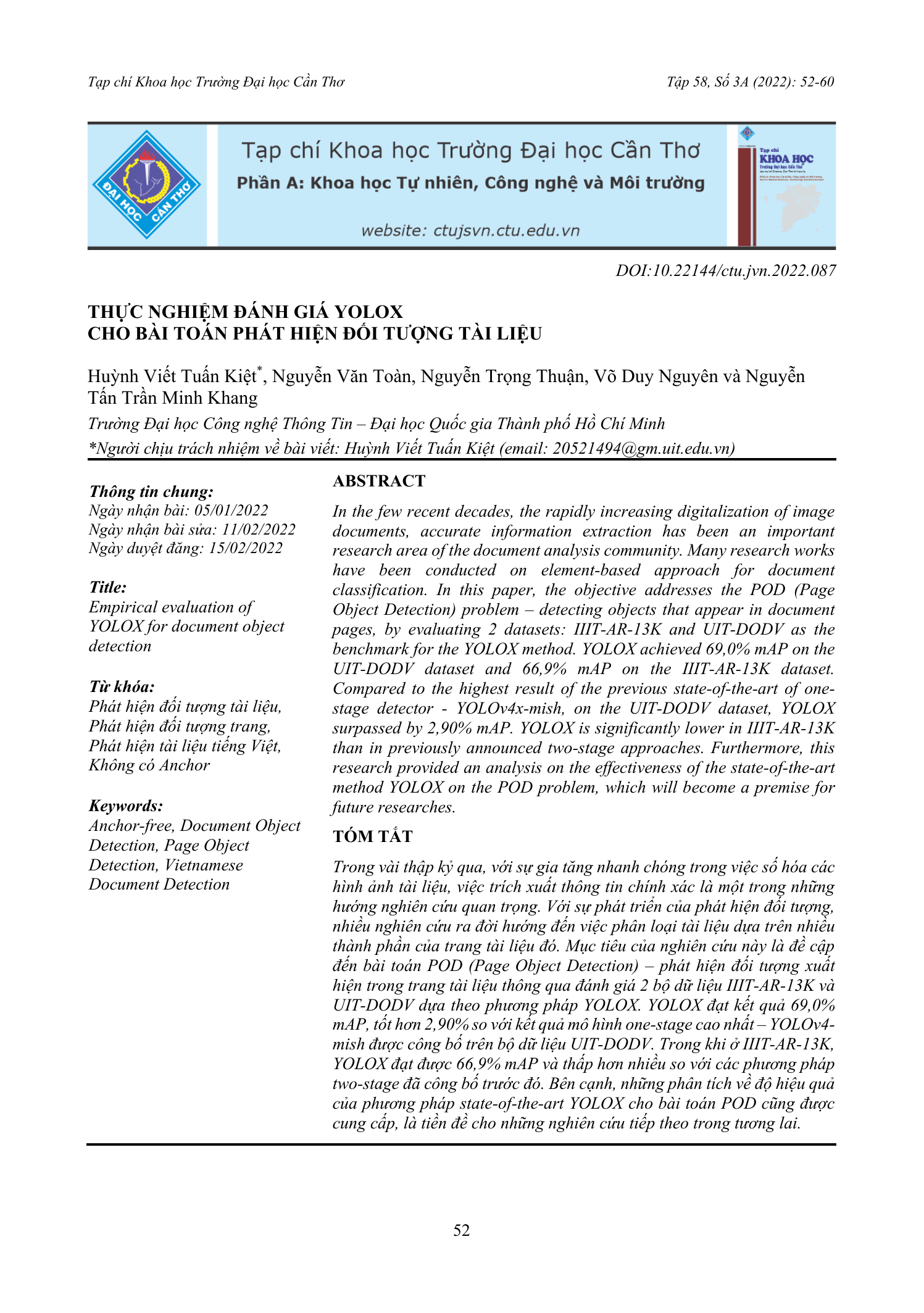 Thực nghiệm đánh giá YOLOX cho bài toán phát hiện đối tượng tài liệu