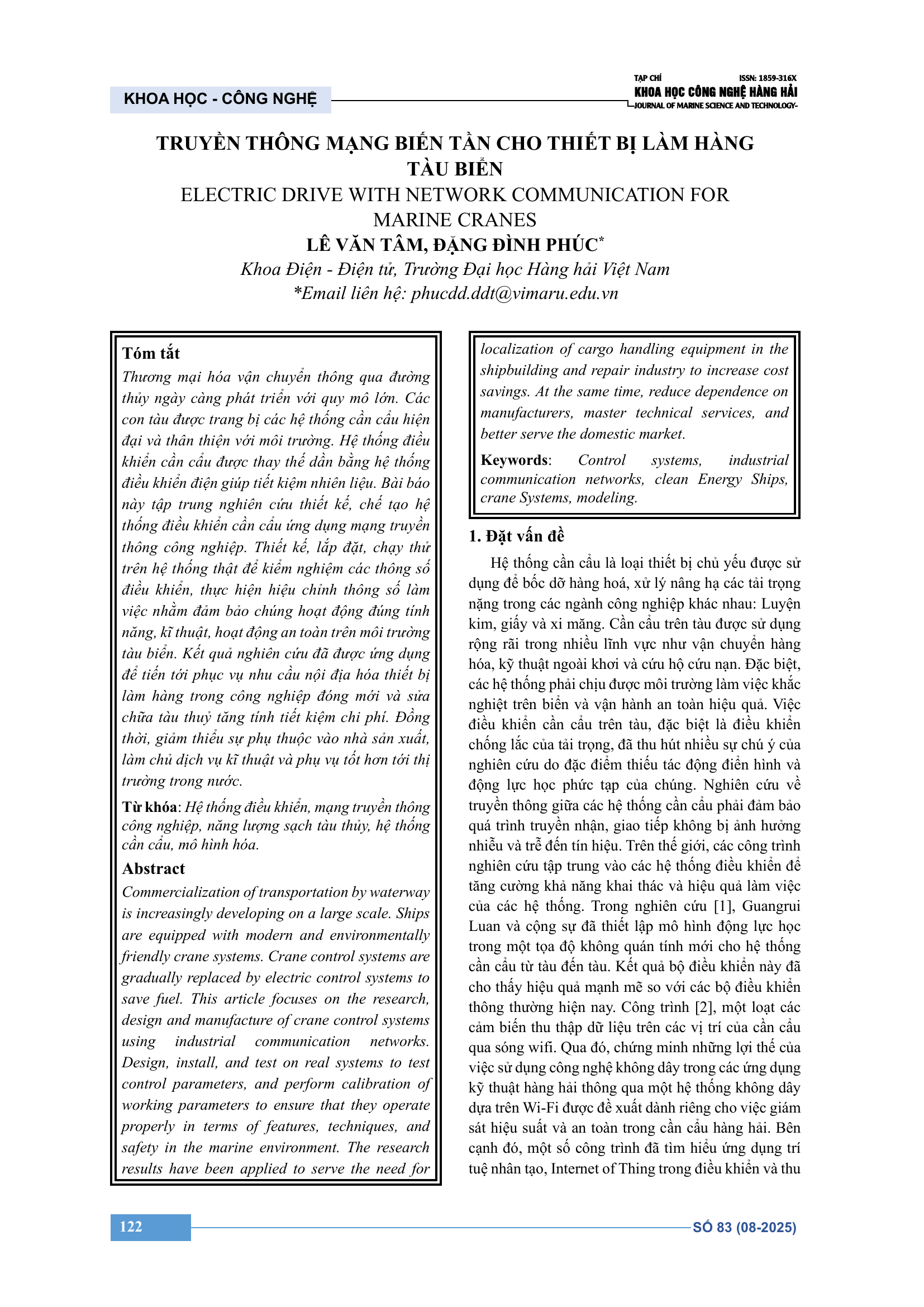 Truyền thông mạng biến tần cho thiết bị làm hàng tàu biển