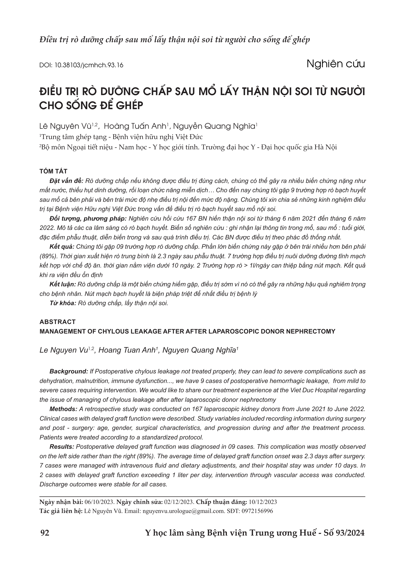 Management of chylous leakage after after laparoscopic donor nephrectomy