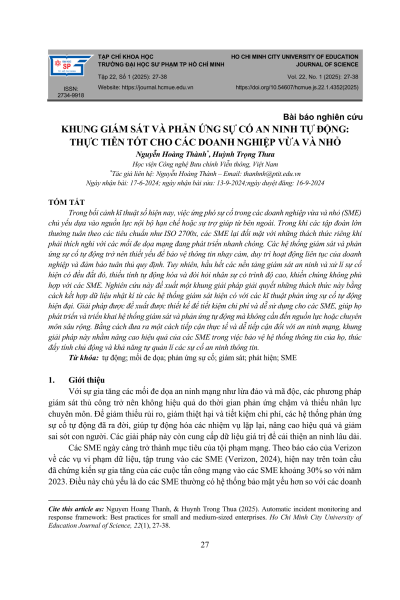Khung giám sát và phản ứng sự cố an ninh tự động: Thực tiễn tốt cho các doanh nghiệp vừa và nhỏ