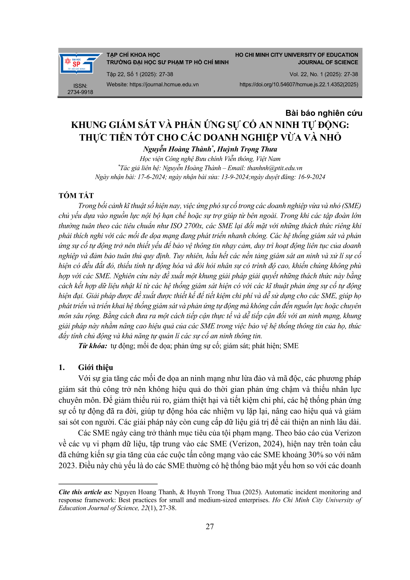 Khung giám sát và phản ứng sự cố an ninh tự động: Thực tiễn tốt cho các doanh nghiệp vừa và nhỏ
