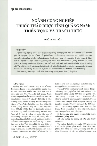 Ngành công nghiệp thuốc thảo dược tỉnh Quảng Nam: Triển vọng và thách thức