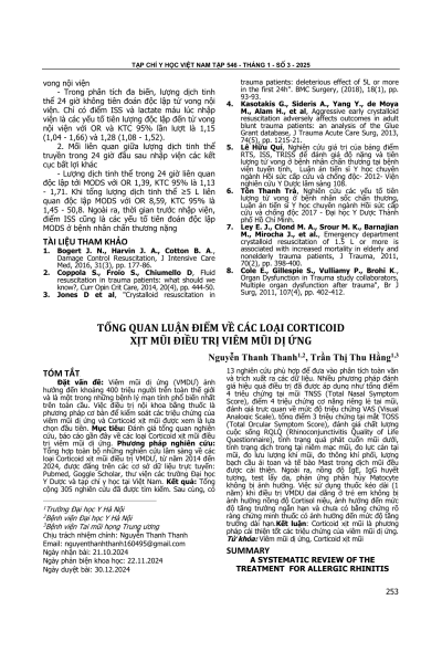 Tổng quan luận điểm về các loại corticoid xịt mũi điều trị viêm mũi dị ứng