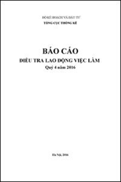 Báo cáo Điều tra Lao động việc làm Quý 4 năm 2016