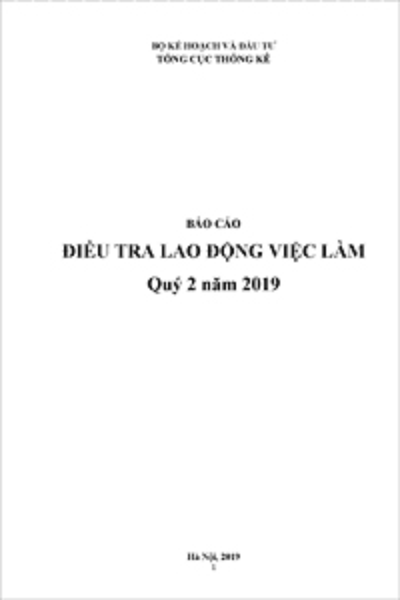 Báo cáo Lao động việc làm Quý 2 năm 2019