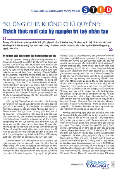 “Không chip, không chủ quyền”: Thách thức mới của kỷ nguyên trí tuệ nhân tạo