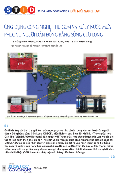 Ứng dụng công nghệ thu gom và xử lý nước mưa phục vụ người dân đồng bằng sông Cửu Long