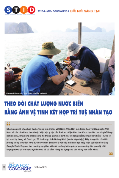 Theo dõi chất lượng nước biển bằng ảnh vệ tinh kết hợp trí tuệ nhân tạo