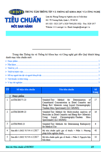 Bản tin tiêu chuẩn mới ban hành Số 6 - 2023