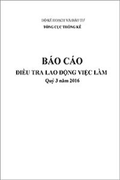 Báo cáo Điều tra Lao động việc làm Quý 3 năm 2016