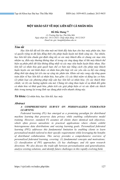 Một khảo sát về học liên kết cá nhân hóa