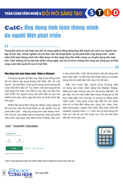 CalC: Ứng dụng tính toán thông minh do người Việt phát triển