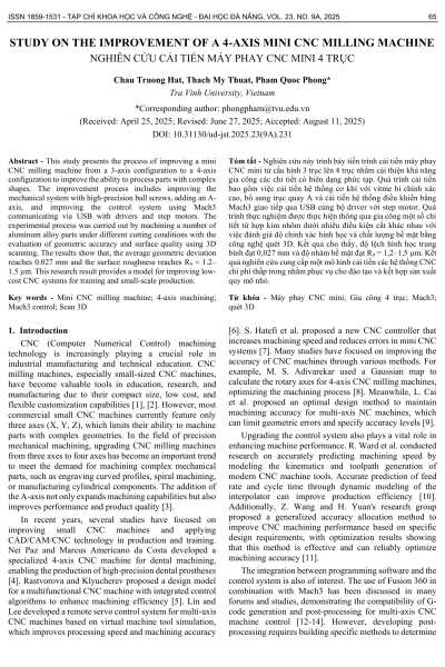 Nghiên cứu cải tiến máy phay CNC mini 4 trục