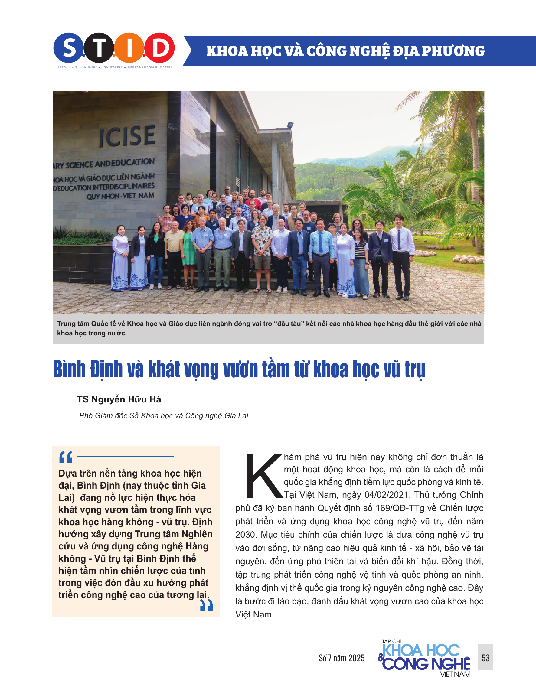 Bình Định và khát vọng vươn tầm từ khoa học vũ trụ