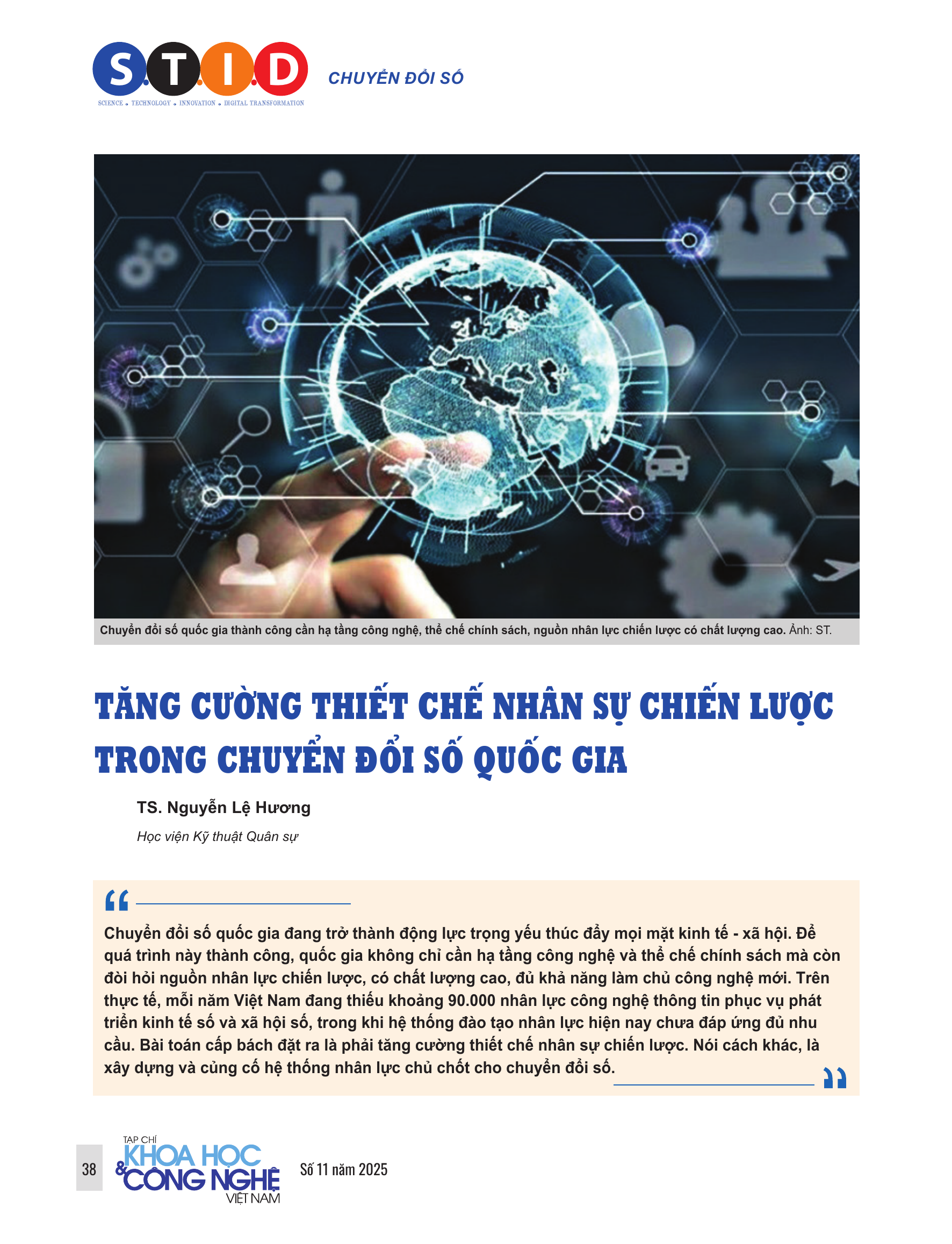 Tăng cường thiết chế nhân sự chiến lược trong chuyển đổi số quốc gia