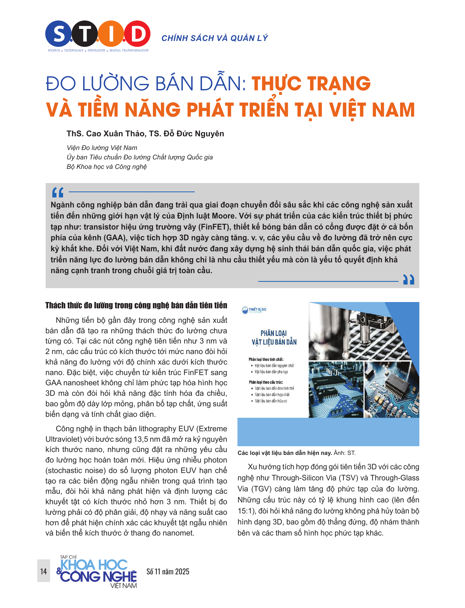 Đo lường bán dẫn: Thực trạng và tiềm năng phát triển tại Việt Nam