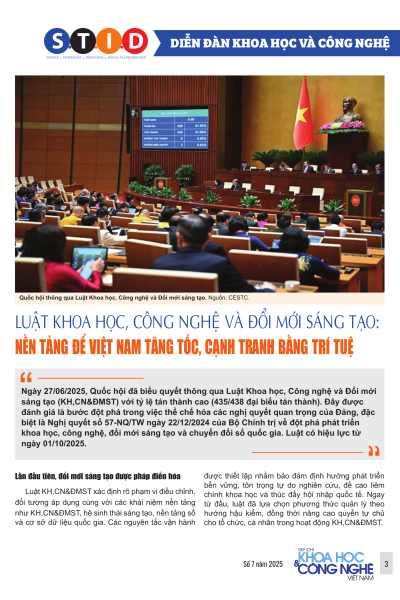 Luật Khoa học, Công nghệ và Đổi mới sáng tạo: Nền tảng để Việt Nam tăng tốc, cạnh tranh bằng trí tuệ