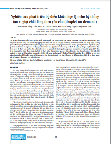 Nghiên cứu phát triển bộ điều khiển học lặp cho hệ thống tạo vi giọt chất lỏng theo yêu cầu (d-roplet-on-demand)