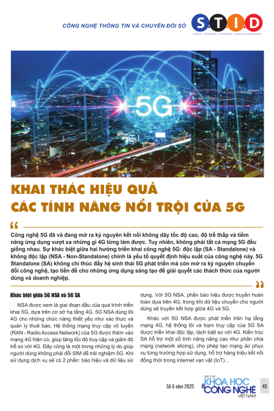 Khai thác hiệu quả các tính năng nổi trội của 5G