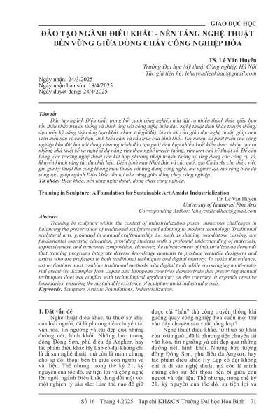 Đào tạo ngành điêu khắc - nền tảng nghệ thuật bền vững giữa dòng chảy công nghiệp hóa