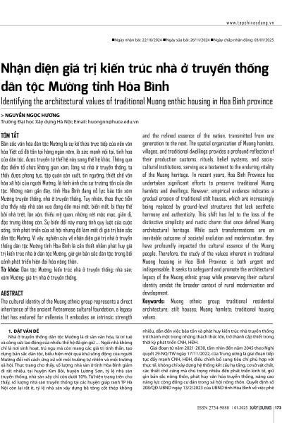 Nhận diện giá trị kiến trúc nhà ở truyền thống dân tộc Mường tỉnh Hòa Bình