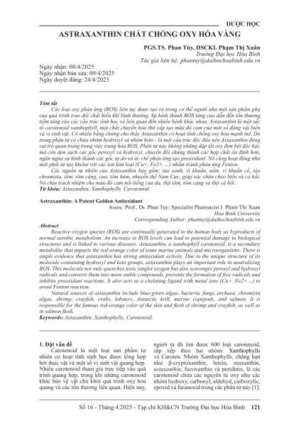 Astraxanthin chất chống oxy hóa vàng