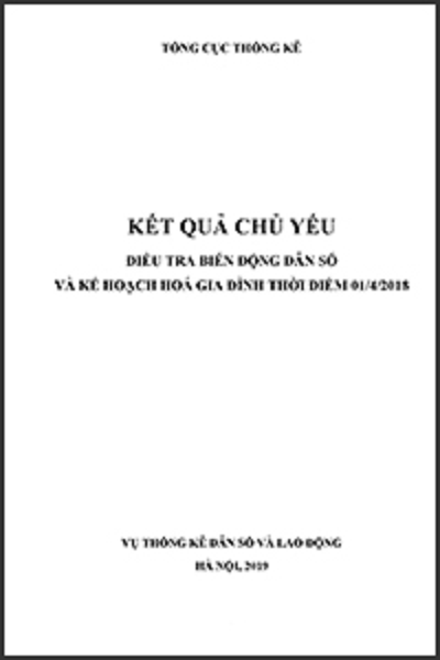 Kết quả chủ yếu Điều tra biến động dân số và kế hoạch hóa gia đình thời điểm 01/4/2018