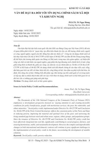 Vấn đề đặt ra đối với tín dụng chính sách xã hội và khuyến nghị