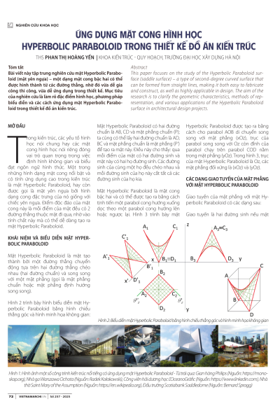 Ứng dụng mặt cong hình học Hyperbolic Paraboloid trong thiết kế đồ án kiến trúc