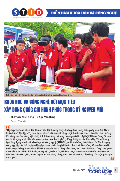 Khoa học và công nghệ với mục tiêu xây dựng quốc gia hạnh phúc trong kỷ nguyên mới
