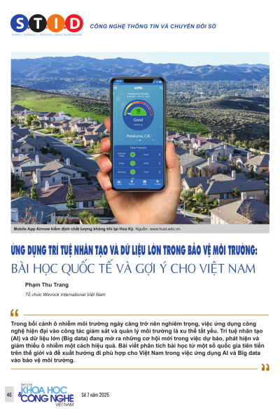 Ứng dụng trí tuệ nhân tạo và dữ liệu lớn trong bảo vệ môi trường: Bài học quốc tế và gợi ý cho Việt Nam