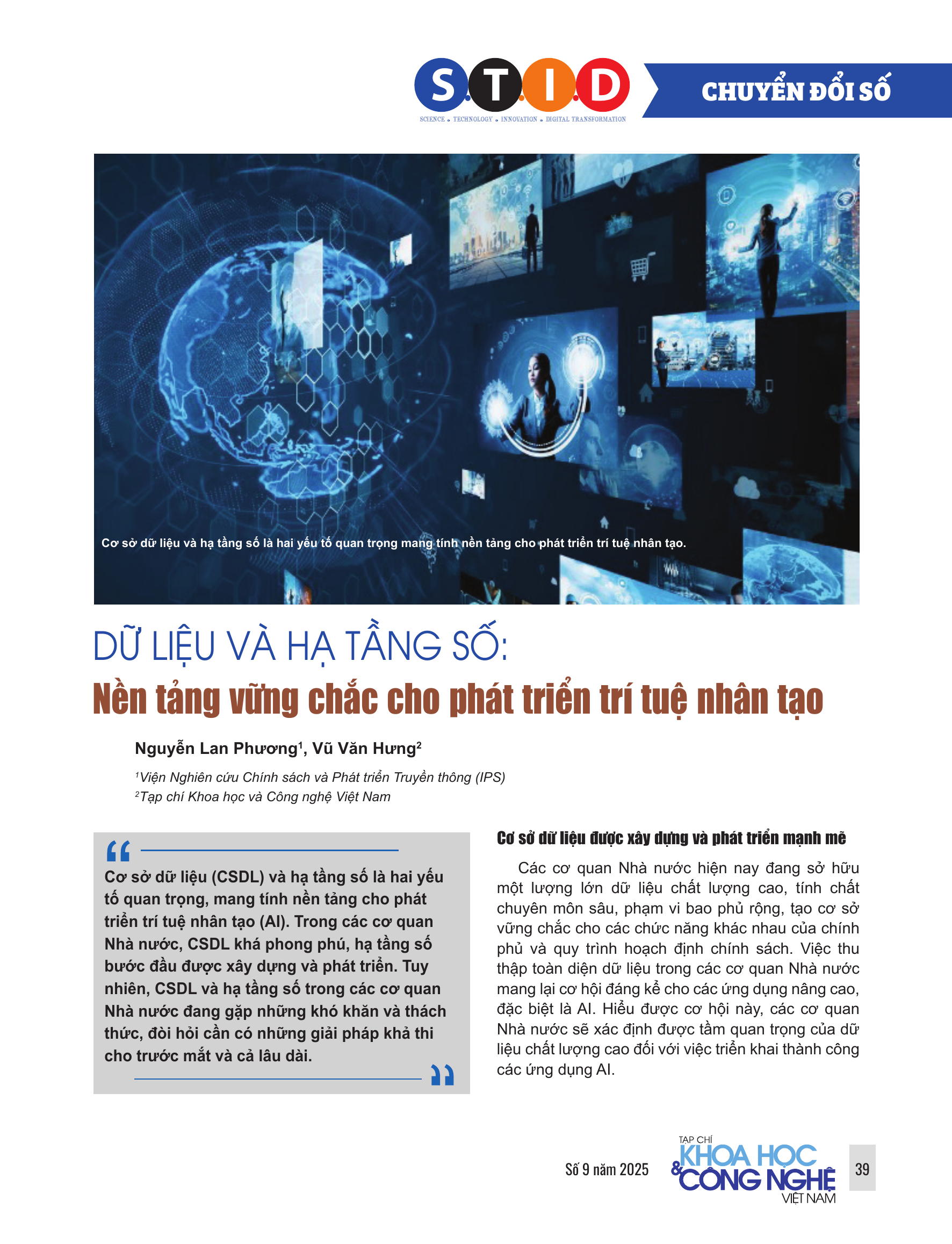 Dữ liệu và hạ tầng số: Nền tảng vững chắc cho phát triển trí tuệ nhân tạo
