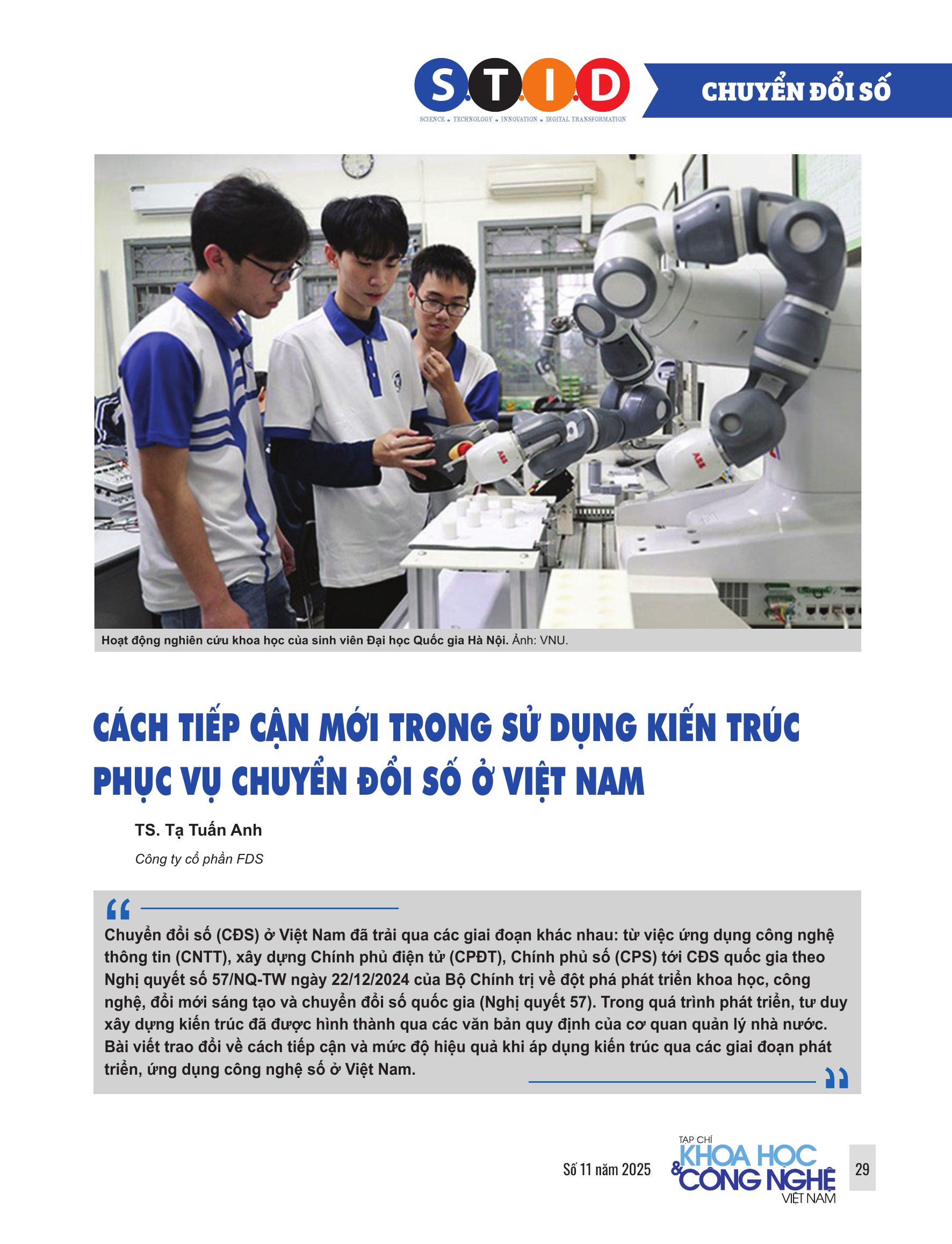 Cách tiếp cận mới trong sử dụng kiến trúc phục vụ chuyển đổi số ở Việt Nam