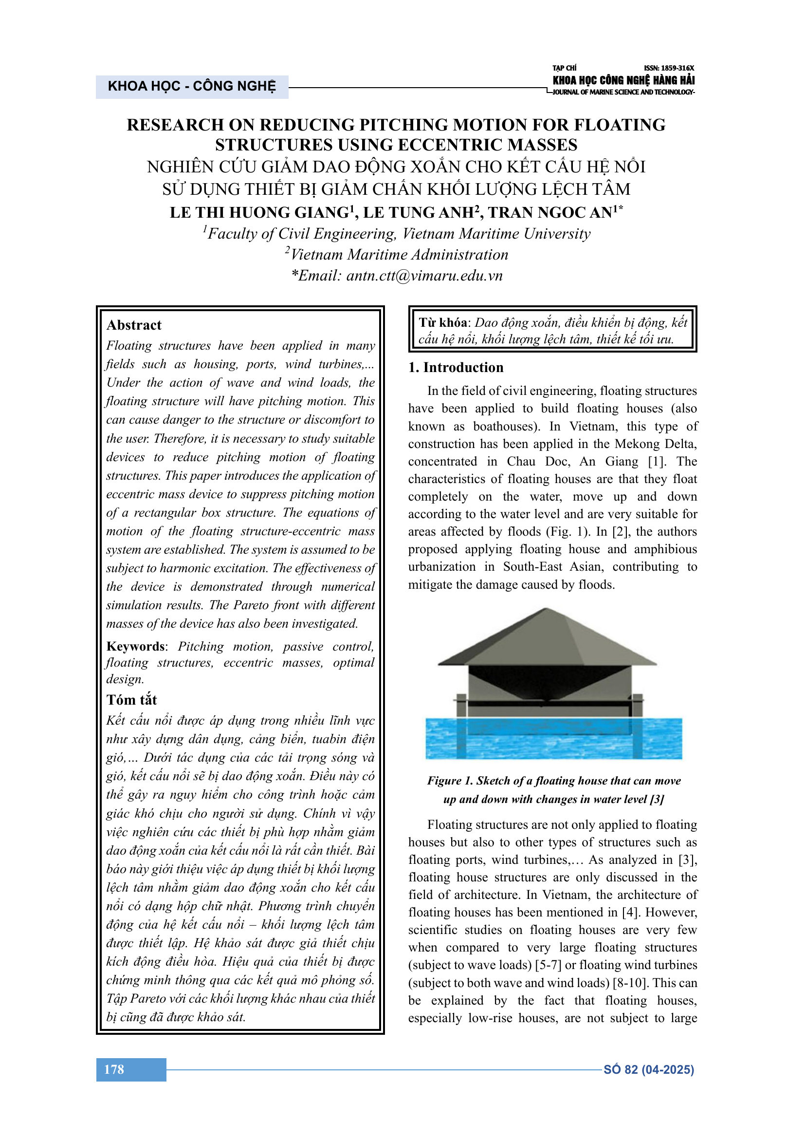 Nghiên cứu giảm dao động xoắn cho kết cấu hệ nổi sử dụng thiết bị giảm chấn khối lượng lệch tâm