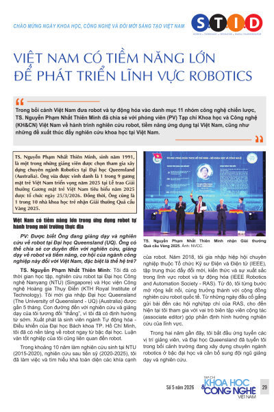 Việt Nam có tiềm năng lớn để phát triển lĩnh vực robotics