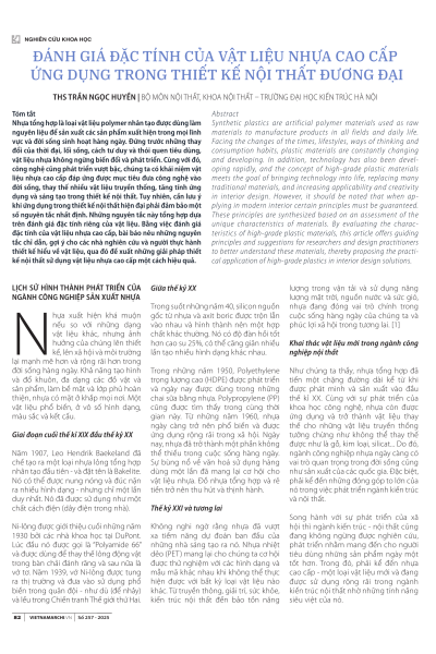 Đánh giá đặc tính của vật liệu nhựa cao cấp ứng dụng trong thiết kế nội thất đương đại