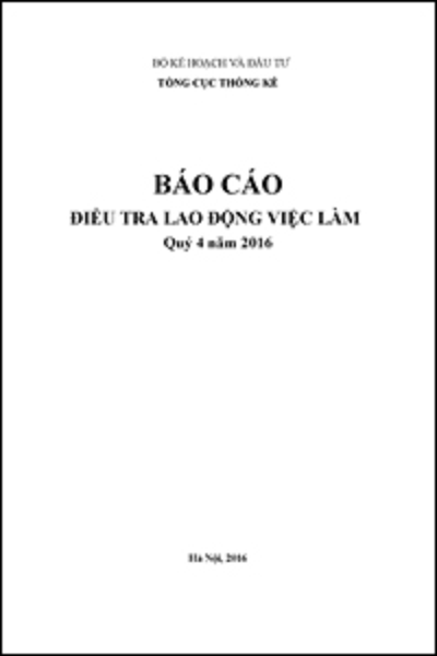 Báo cáo Điều tra Lao động việc làm Quý 4 năm 2016