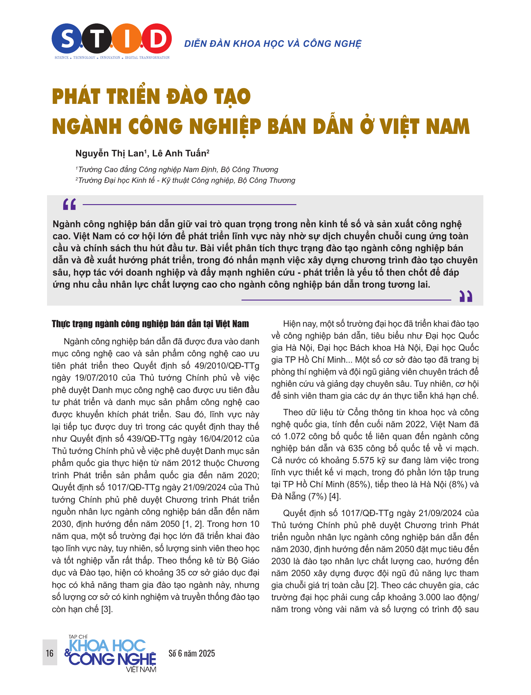 Phát triển đào tạo ngành công nghiệp bán dẫn ở Việt Nam