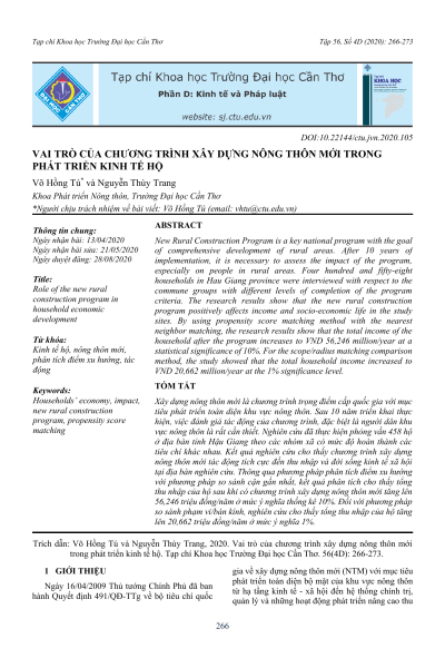 Vai trò của chương trình xây dựng nông thôn mới trong phát triển kinh tế hộ