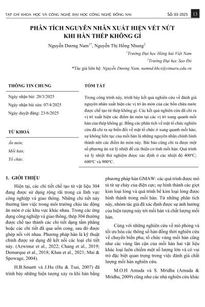 Phân tích nguyên nhân xuất hiện vết nứt khi hàn thép không gỉ