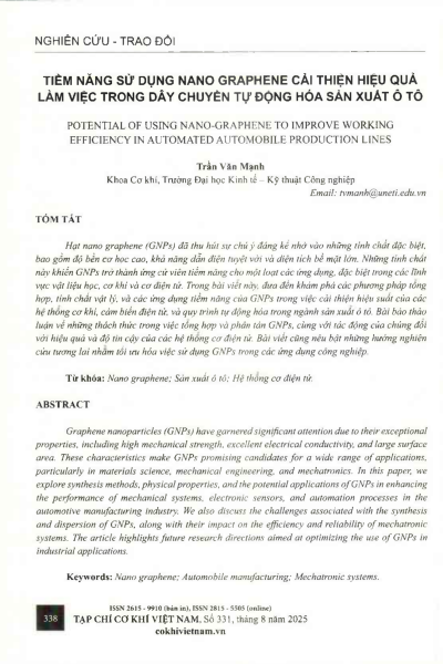 Tiềm năng sử dụng nano graphene cải thiện hiệu quả làm việc trong dây chuyền tự động hóa sản xuất ô tô