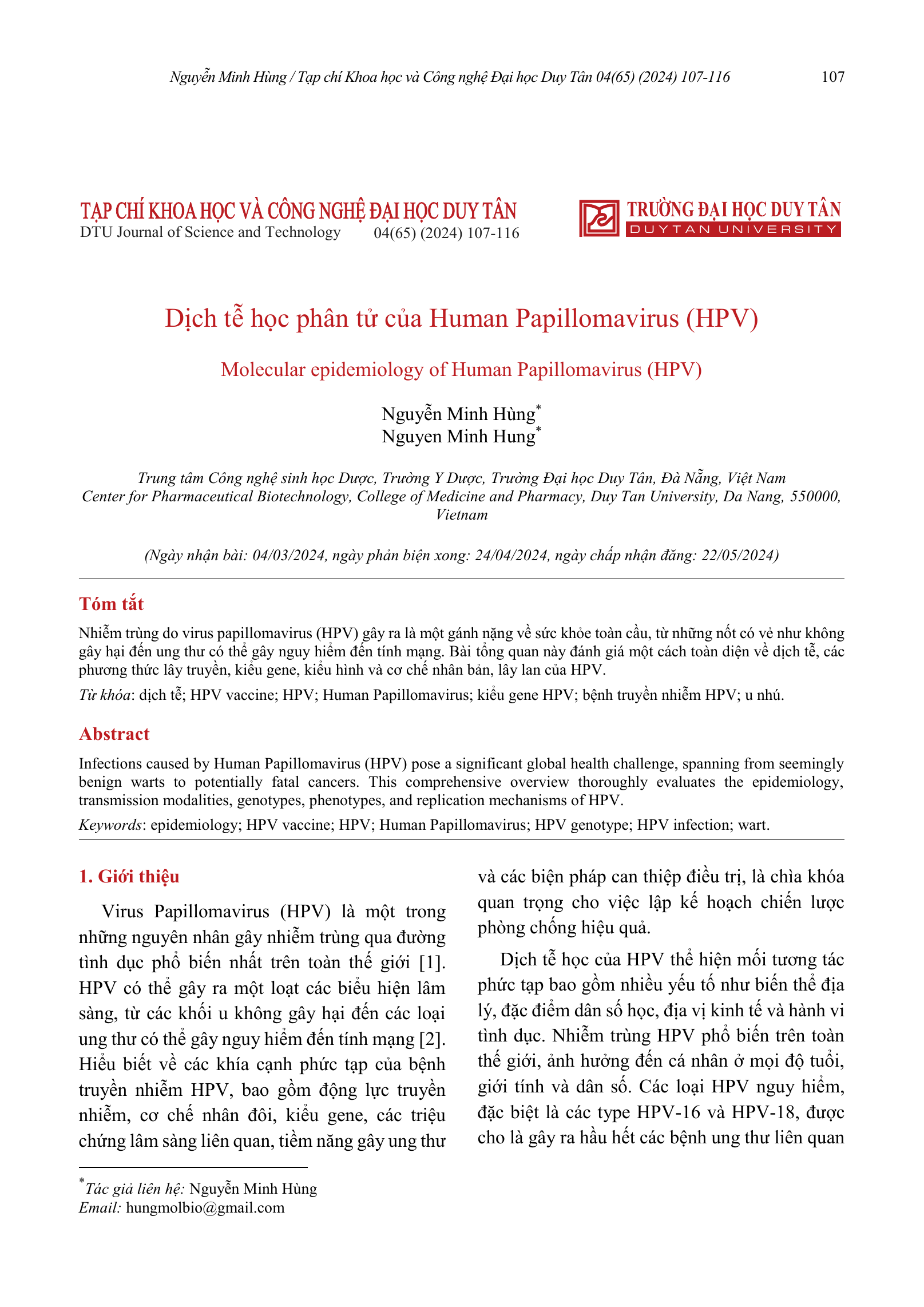 Dịch tễ học phân tử của Human Papillomavirus (HPV)