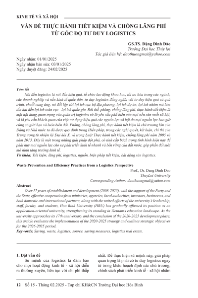 Vấn đề thực hành tiết kiệm và chống lãng phí từ góc độ tư duy logistics