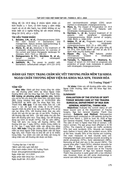 Đánh giá thực trạng chăm sóc vết thương phần mềm tại khoa ngoại chấn thương Bệnh viện Đa khoa Nga Sơn, Thanh Hóa