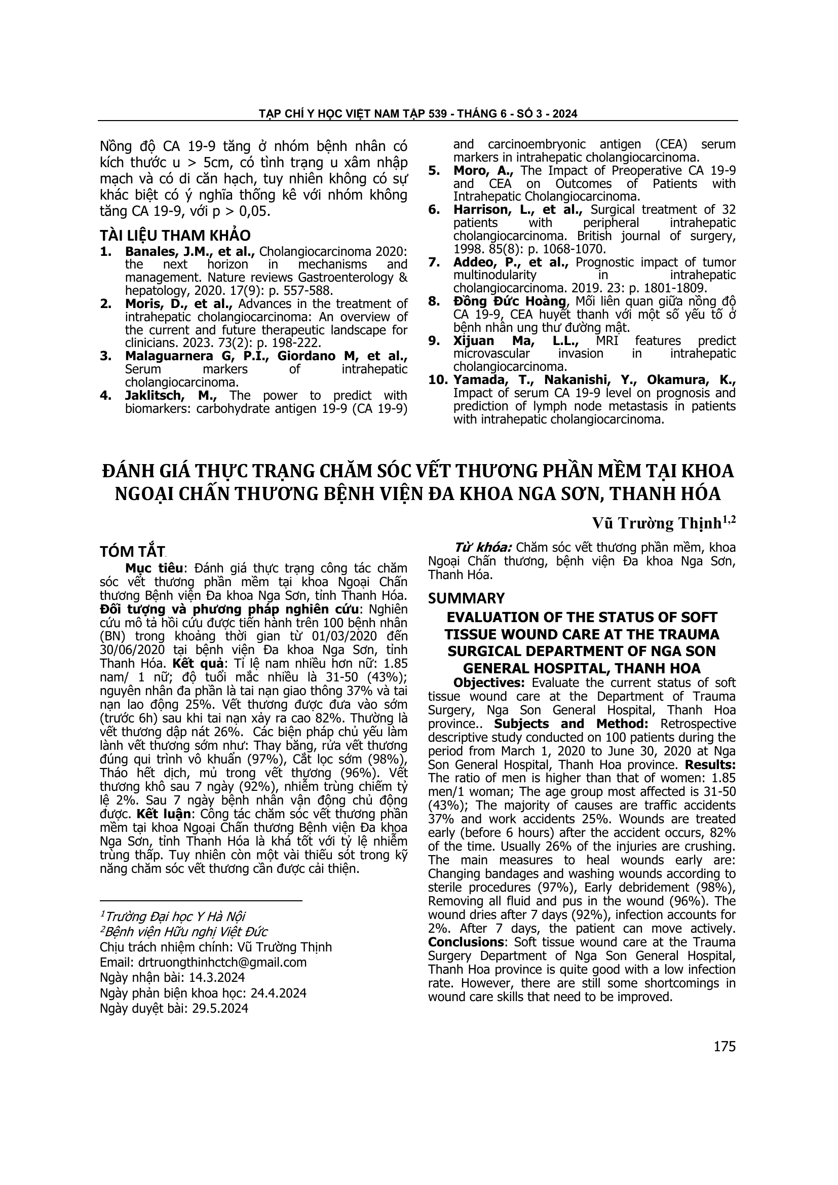 Đánh giá thực trạng chăm sóc vết thương phần mềm tại khoa ngoại chấn thương Bệnh viện Đa khoa Nga Sơn, Thanh Hóa