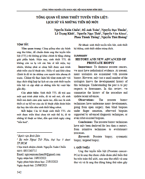 Tổng quan về sinh thiết tuyến tiền liệt: lịch sử và những tiến bộ mới