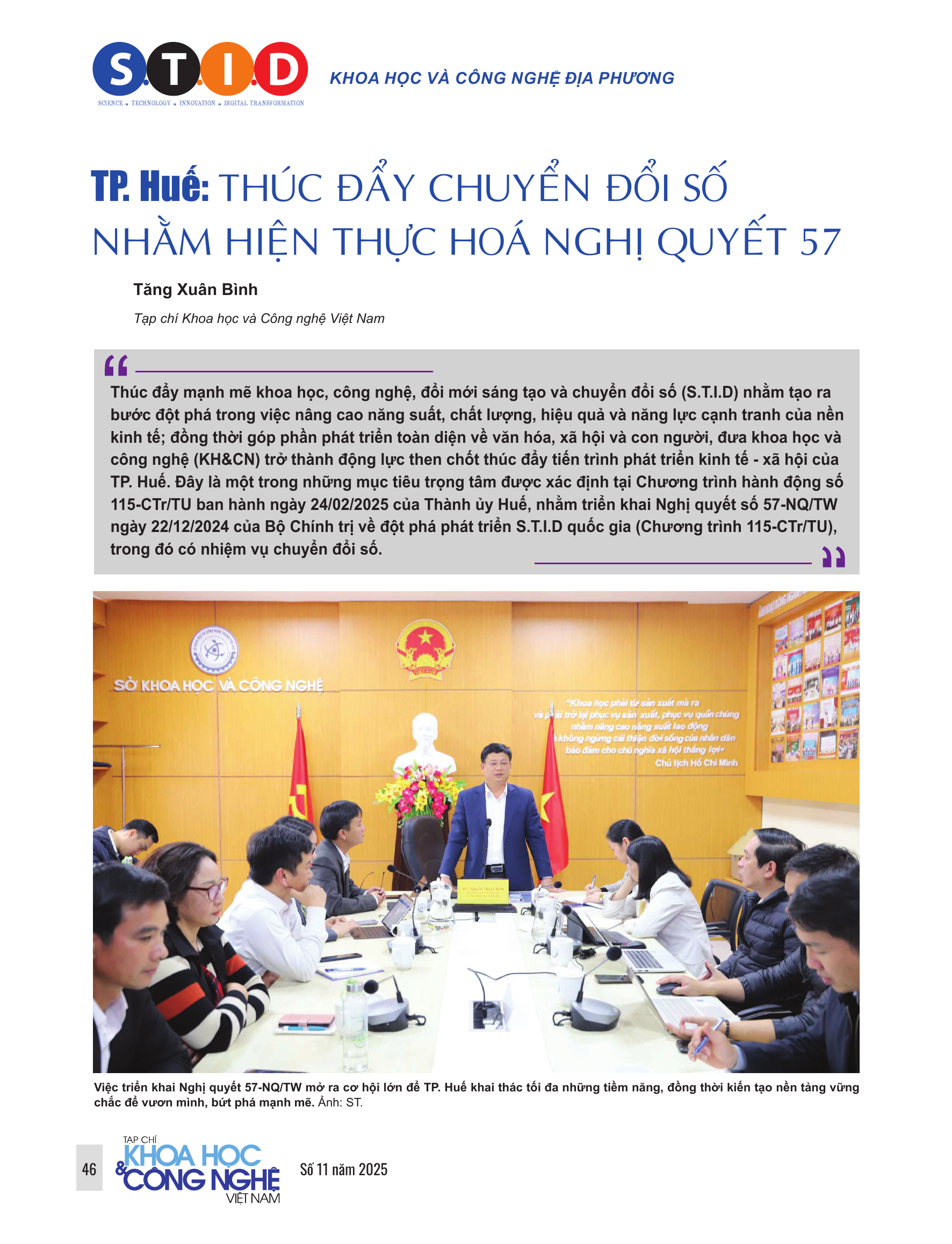 TP. Huế: Thúc đẩy chuyển đổi số nhằm hiện thực hóa Nghị quyết 57