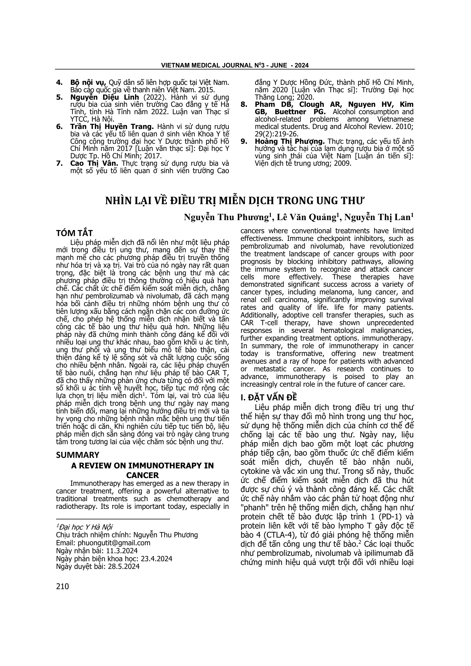 Nhìn lại về điều trị miễn dịch trong ung thư