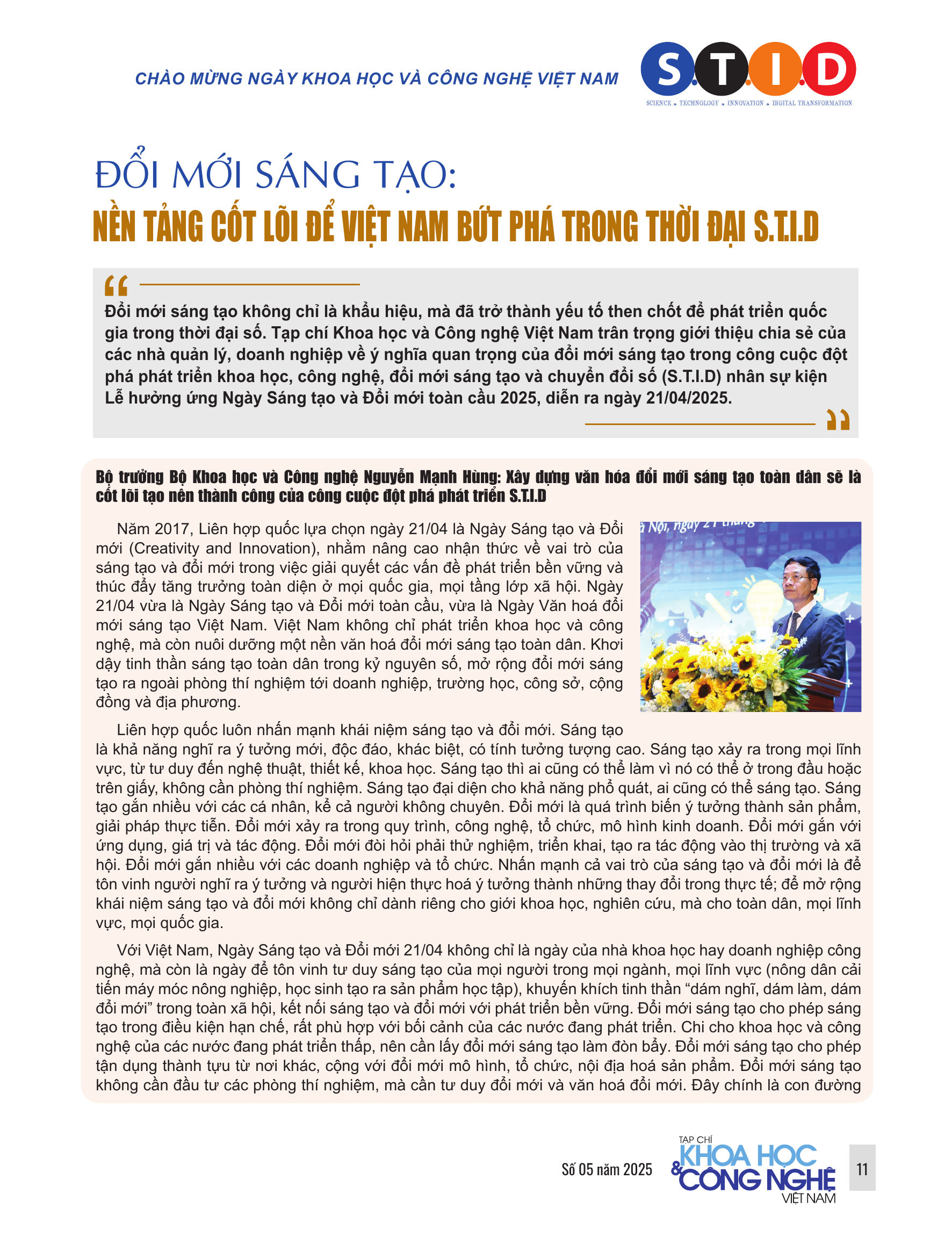 Đổi mới sáng tạo: Nền tảng cốt lõi để Việt Nam bứt phá trong thời đại S.T.I.D